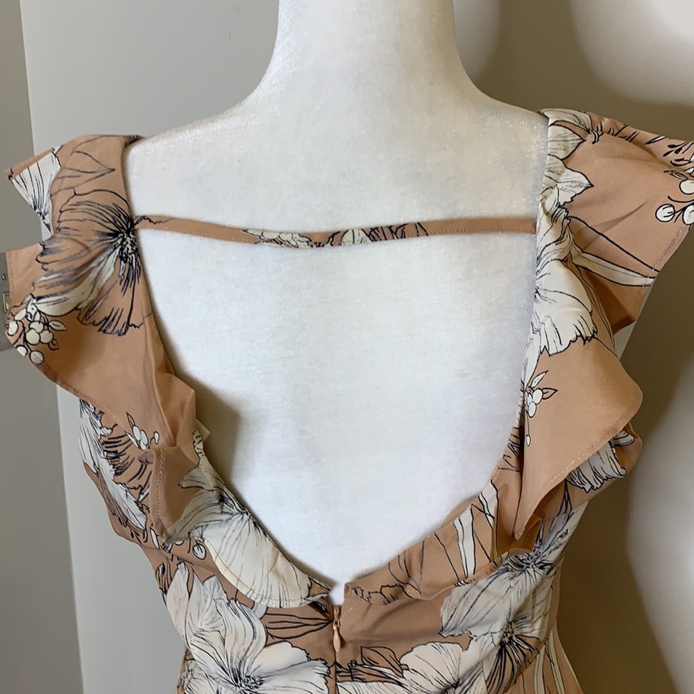 *SALE* NWT LOST+ WANDER Peach Floral Print Wrap Dress - Picture 8 of 11